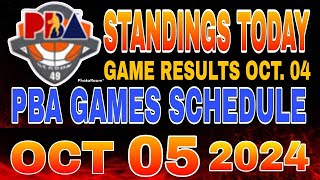 PBA Standings today as of October 4 2024  Pba Game results  Pba schedules October 5 2024 [upl. by Naga]