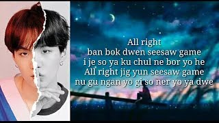 BTS 방탄 소년단 SUGA SEESAW Easy lyrics [upl. by Ivad115]