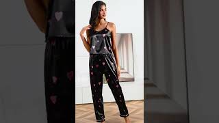 Silk Satin Pajamas Set For Women Two Piece Nightwear Sleeveless Sleepwear 2023 [upl. by Nirak]