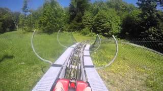 Full throttle at the Mountain Coaster at Ellicottvilles Sky High Adventure Park [upl. by Marleen136]