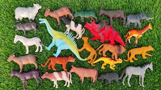 Plastic wild Animal Toy Collection new khelone Wale Video  cow elephant horse dinasaur giraffe [upl. by Hollerman]