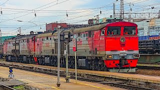 Railway Raft of Soviet diesel locomotives Ussuriysk  Сплотка тепловозов 2ТЭ10 Станция Уссурийск [upl. by Aihsekat955]