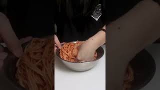 how to make spicy cold Korean kimchi noodle Shorts [upl. by Selyn]