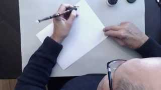 Master Penman John DeCollibus Basic tips for LeftHanded Calligraphers [upl. by Nirej]