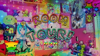 Rainbow Room Tour ☆ 20232024 maximalist colorful cluttercore room tour ☆ bunny hospital [upl. by Sugna]