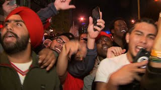 Huge Toronto crowd celebrates Raptors win [upl. by Acinna]