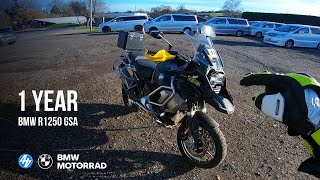 BMW 1250 GSA  One Year RoundUp quotReviewquot [upl. by Wheeler]