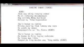 Tanging yaman tenor [upl. by Kimberlee257]