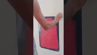 Stencil design walldecor stencilart youtubeshorts red art [upl. by Inaliak]