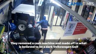 Dramatic CCTV shows stolen Land Rover used in ram raid on Aldi in Chatteris [upl. by Anwahsal]