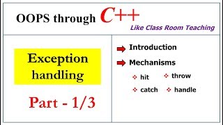 Exception handling in c  Part13  Introduction  OOPs in C  Lec46  Bhanu Priya [upl. by Hosea390]