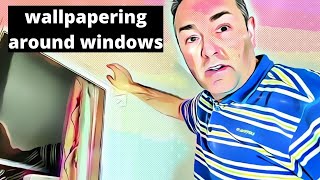 how to  wallpapering around a window  the nasty bit [upl. by Ramad]