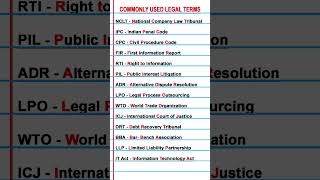 Legal Terms You Need To Know legalterminology legal legalwords generalknowledge [upl. by Eyak]