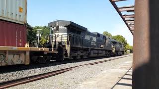 NS 8176 leads an intermodal train in Wernersville PA 23M [upl. by Nuriel]