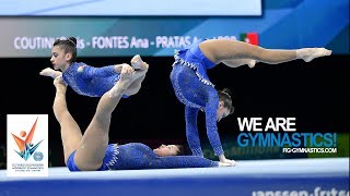 2018 Acrobatic Worlds Antwerp BEL  Highlights WOMENS GROUPS FINAL  We Are Gymnastics [upl. by Enaamuj]