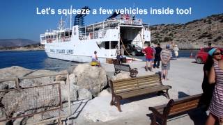 Ferry Scopelitis docks at the Port of Mersini in Schinousa Jewel of the Cyclades [upl. by Crellen]