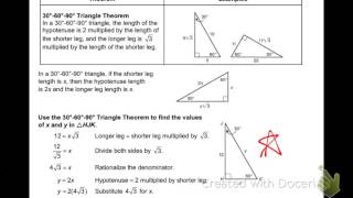 Geometry 58 Applying Special Right Triangles [upl. by Housum]