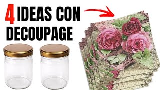 4 MANUALIDADES CON DECOUPAGE USANDO SERVILLETA [upl. by Clio]