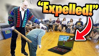 He gets CAUGHT playing fortnite in school BIG MISTAKE [upl. by Lange]