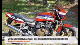 Kawasaki ZRX1200R  ART exhaust sound and installation [upl. by Apollo]