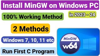 How to install MinGW CC Compiler On Windows 10 in 2023  Compiler for C amp C Language Hindi [upl. by Ennahgiel]