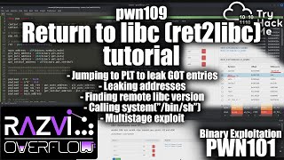 Exploiting Return to Libc ret2libc tutorial  pwn109  PWN101  TryHackMe [upl. by Olshausen]