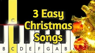 4 Very Easy Christmas Songs  Piano tutorial  Beginner [upl. by Taggart606]