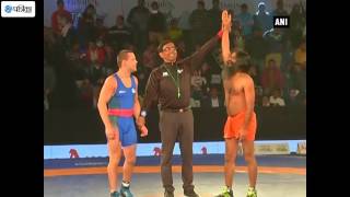 Baba Ramdev Beats Olympic Medalist In Promotional Wrestling Bout [upl. by Vernen]