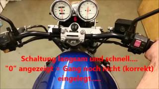 Ganganzeige Motorrad ohne OBD  Reale Ganganzeige [upl. by Ahsinrev]