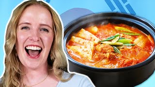 Irish People Try Korean Jjigae For The First Time [upl. by Nauwtna899]