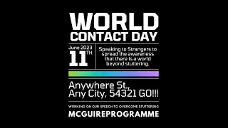 WORLD CONTACT DAY 11th June 2023 hosted by Beyond Stuttering with The McGuire Programme [upl. by Anyl]