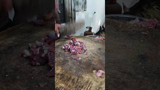 Telangana mutton cutting🐐🐏telangana mutton cuting muttoncurry mutton food [upl. by Aicinod764]