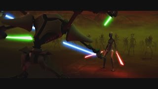 Star Wars The Clone Wars  Asajj Ventress vs General Grievous 1080p [upl. by Noraed]