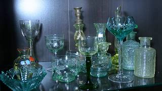 uranium glass collection and Eltes 902 pocket Geiger counter [upl. by Heck]