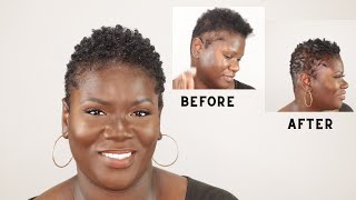 How to cover thinning or balding edges on short natural hair [upl. by Lateehs]