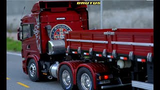 BRUTUS  CARRETA TOP DE CONTROLE REMOTO SCANIA VERMELHO RUBI RC 114 [upl. by Mixam]