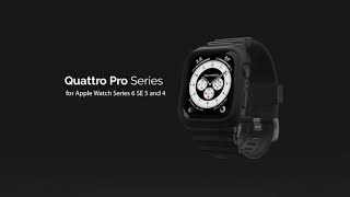 Quattro PRO Series Apple Watch Case with Bands  Stealth Black 44mm [upl. by Eluk]