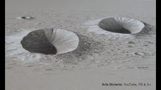 Cómo dibujar cráteres de la luna en 3D  Muy fácil [upl. by Nessim]