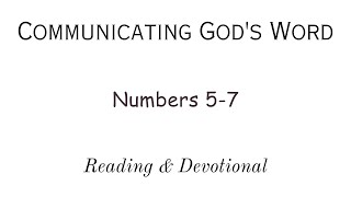 quotReading amp Devotional of Numbers 57quot [upl. by Purity]