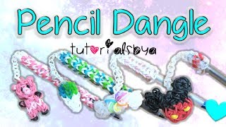 NEW Pen  Pencil Dangle Topper Rainbow Loom Charm Tutorial  How To [upl. by Orsa]