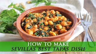 Spanish Spinach and Chickpeas  Espinacas con Garbanzos Recipe [upl. by Nivaj]