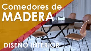 COMEDORES DE MADERA Juegos de comedor de madera modernos sencillos redondos cuadrado y elegantes [upl. by Ruperta]