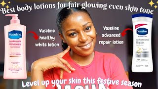 Best lotion for fair even skin tone Vaseline healthy white amp Vaseline advanced repair lotion review [upl. by Analise]