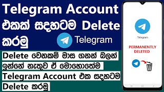 How To Delete Telegram Account Permanently in Sinhala  Telegram Account එක සදහටම Delete කරමු [upl. by Karim630]