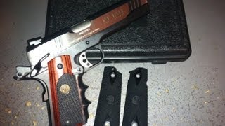 Pachmayr Rosewood American Rubber Grips For Full Size 1911 45 ACP Pistols [upl. by Neelrahc923]