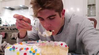 GIANT ICE CREAM CAKE EATING CHALLENGE [upl. by Itra]