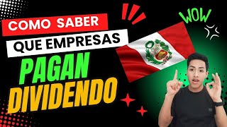 ¿Como saber que empresas pagan DIVIDENDO en la bolsa PERUANA [upl. by Yrotciv]