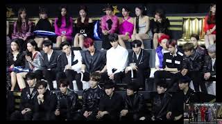 WannaOne Twice Seventeen reaction BTS artist of the year MAMA Hongkong 2018 [upl. by Fanchan]