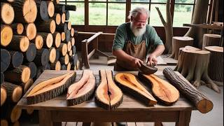 🔔Talented Carpenter Using Uniquely Shaped Wood Pieces to Create a Standout Table Feature [upl. by Spindell]