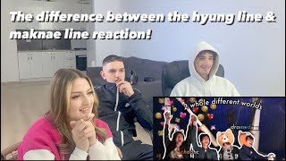 Reacting to the difference between the hyung line amp maknae line is hilarious for no reason… [upl. by Nnayllek235]